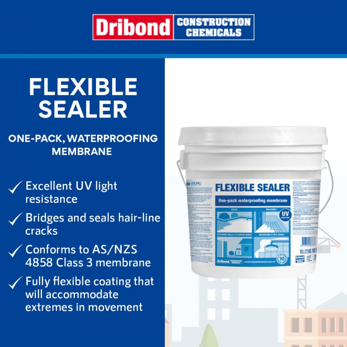 Dribond Flexible Sealer One Pack Waterproofing Membrane L Liquid