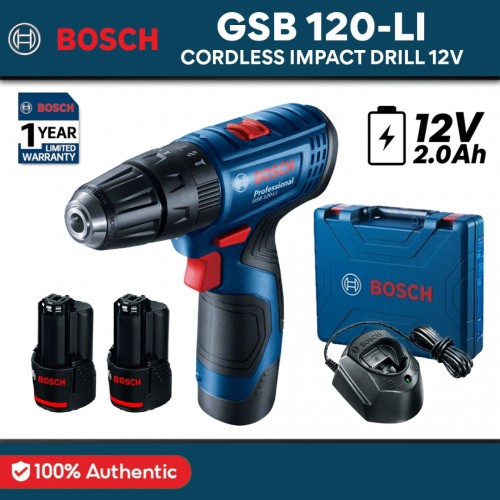 BOSCH GSB 120 LI Gen 2 Cordless Impact Drill Driver Professional 12V 2.0Ah 06019G81L0