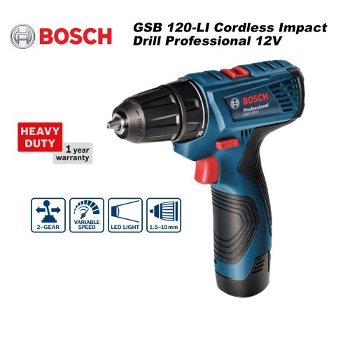 Bosch Gsb 120 Li Cordless Impact Drill Professional 12v