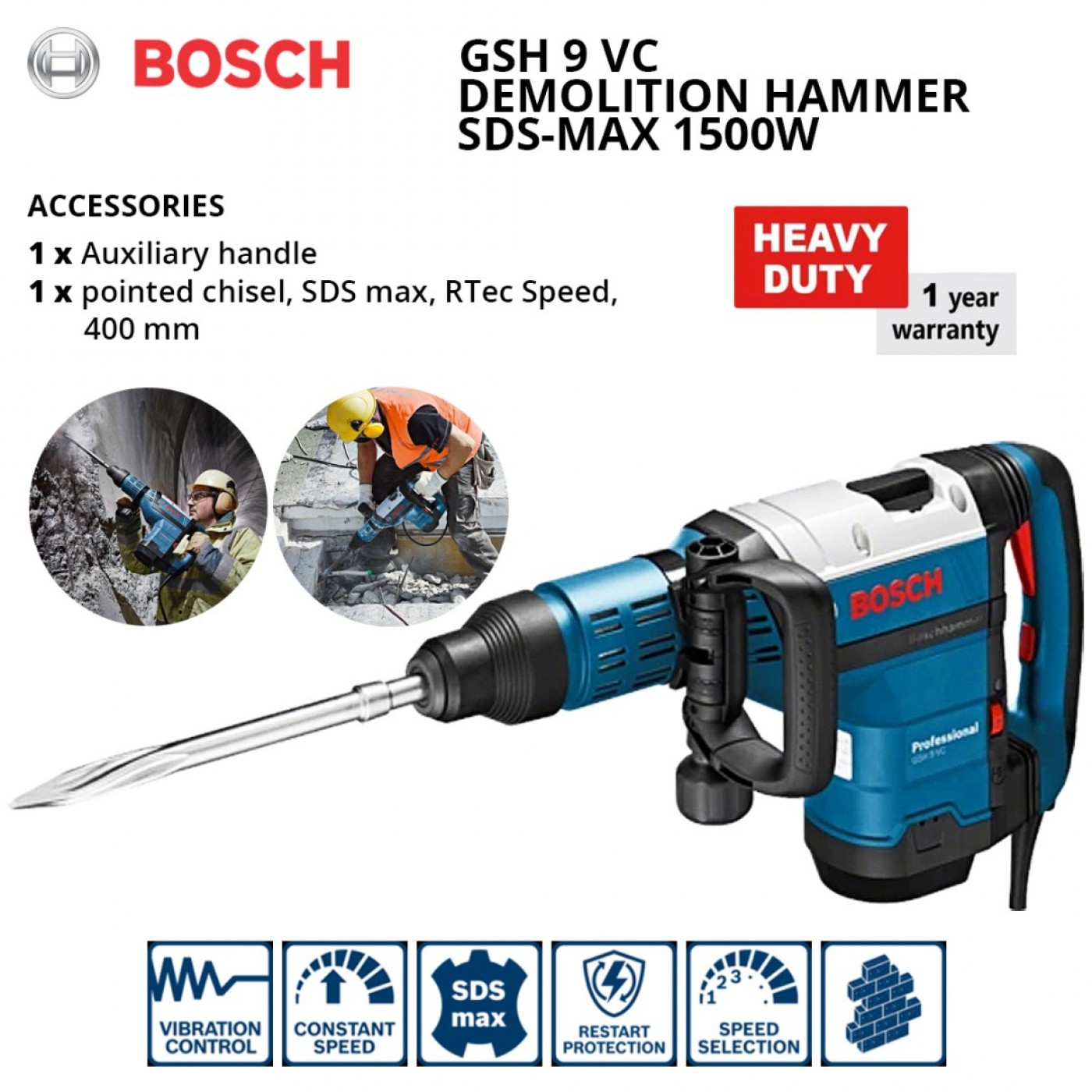 Bosch GSH 5 CE Demolition Hammer Professional 1150W