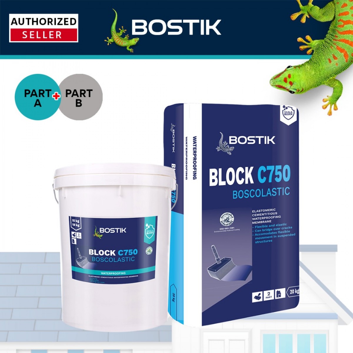 Bostik Block C750 Boscolastic Elastomeric Cementitious Waterproofing ...