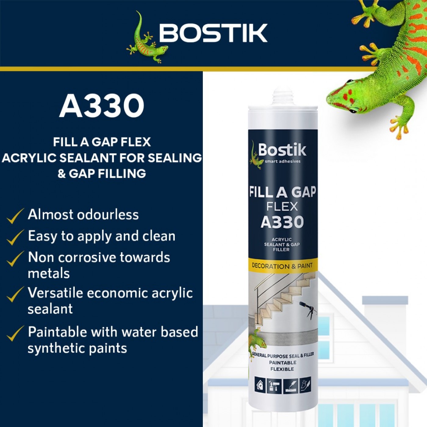 Bostik A330 Fill A Gap Flex, Easy To Apply & Clean, Versatile Economic ...