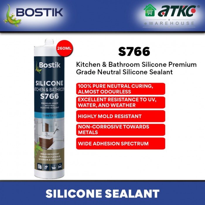 Bostik S766 Kitchen & Bathroom Silicone Premium Grade Neutral Silicone ...