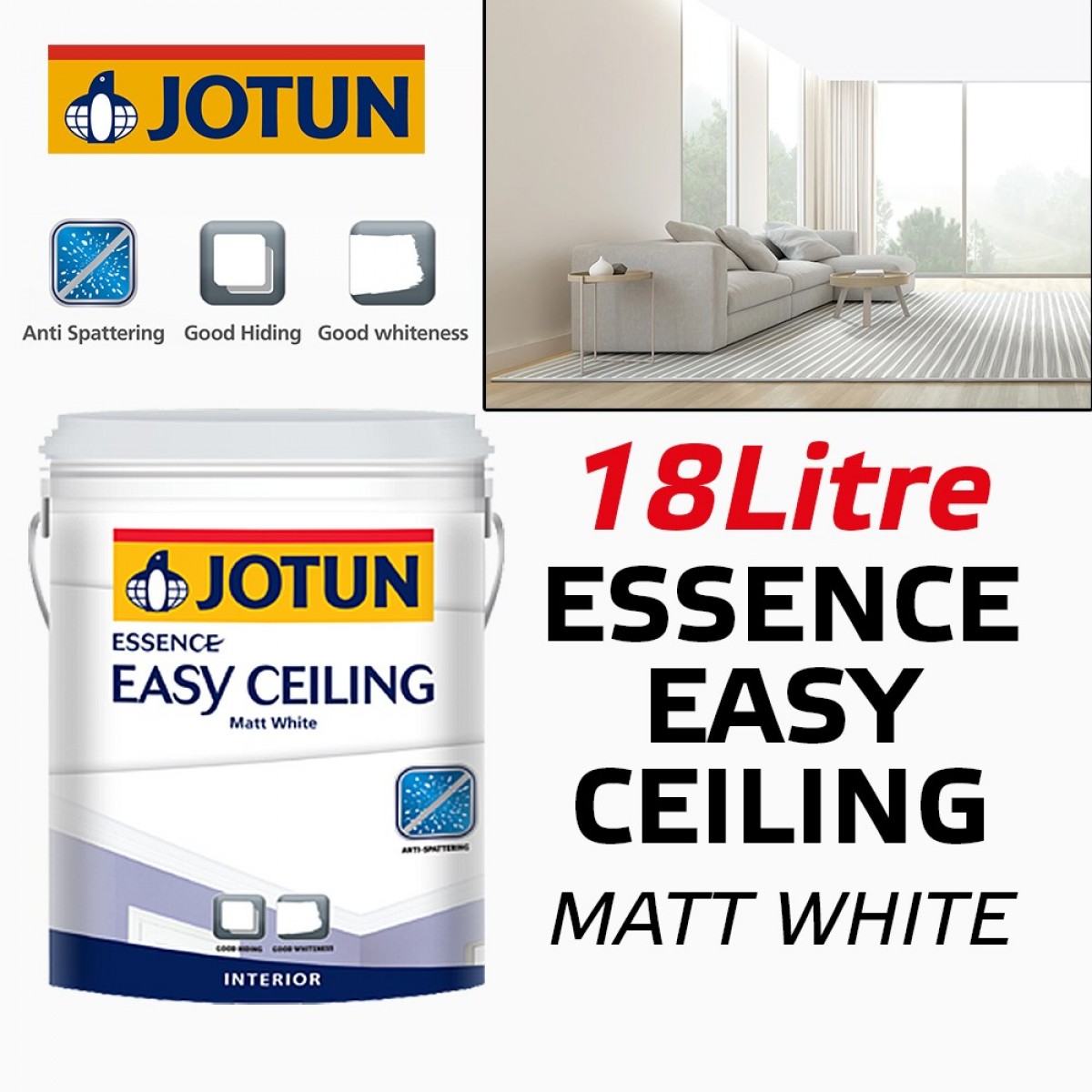 Jotun Essence Easy Celing Matt White 18l 1018