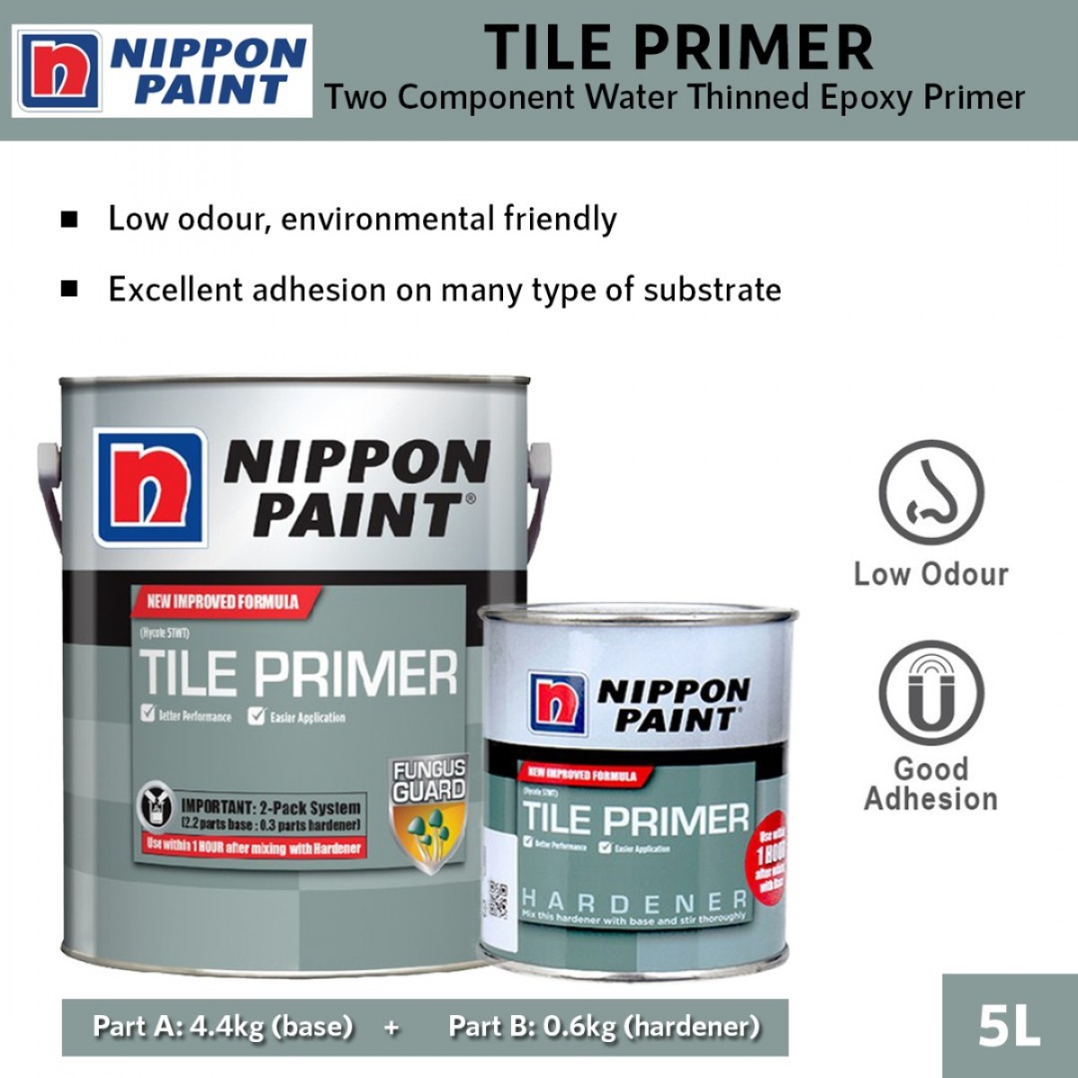 Nippon Paint Tile Primer Two Component Water Thinned Epoxy Primer (Part ...