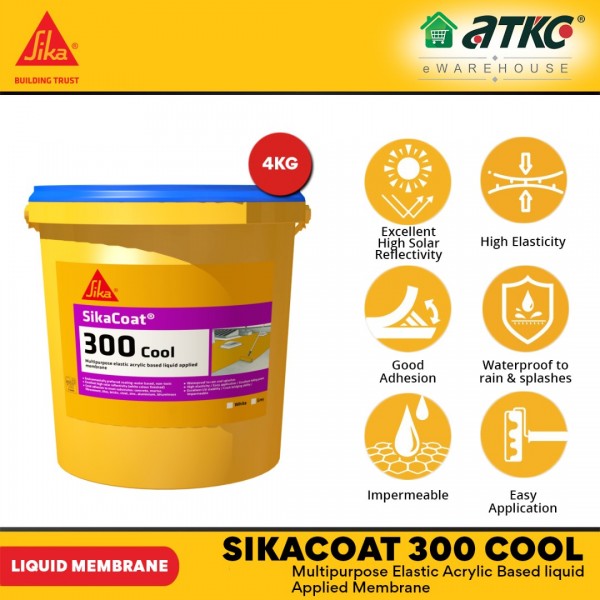 SikaCoat 300 Cool Multipurpose Elastic Acrylic Based Liquid Applied ...