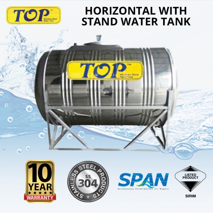 TOP TH6000 Horizontal with Stand Stainless Steel Water Tank 6000L/1320G