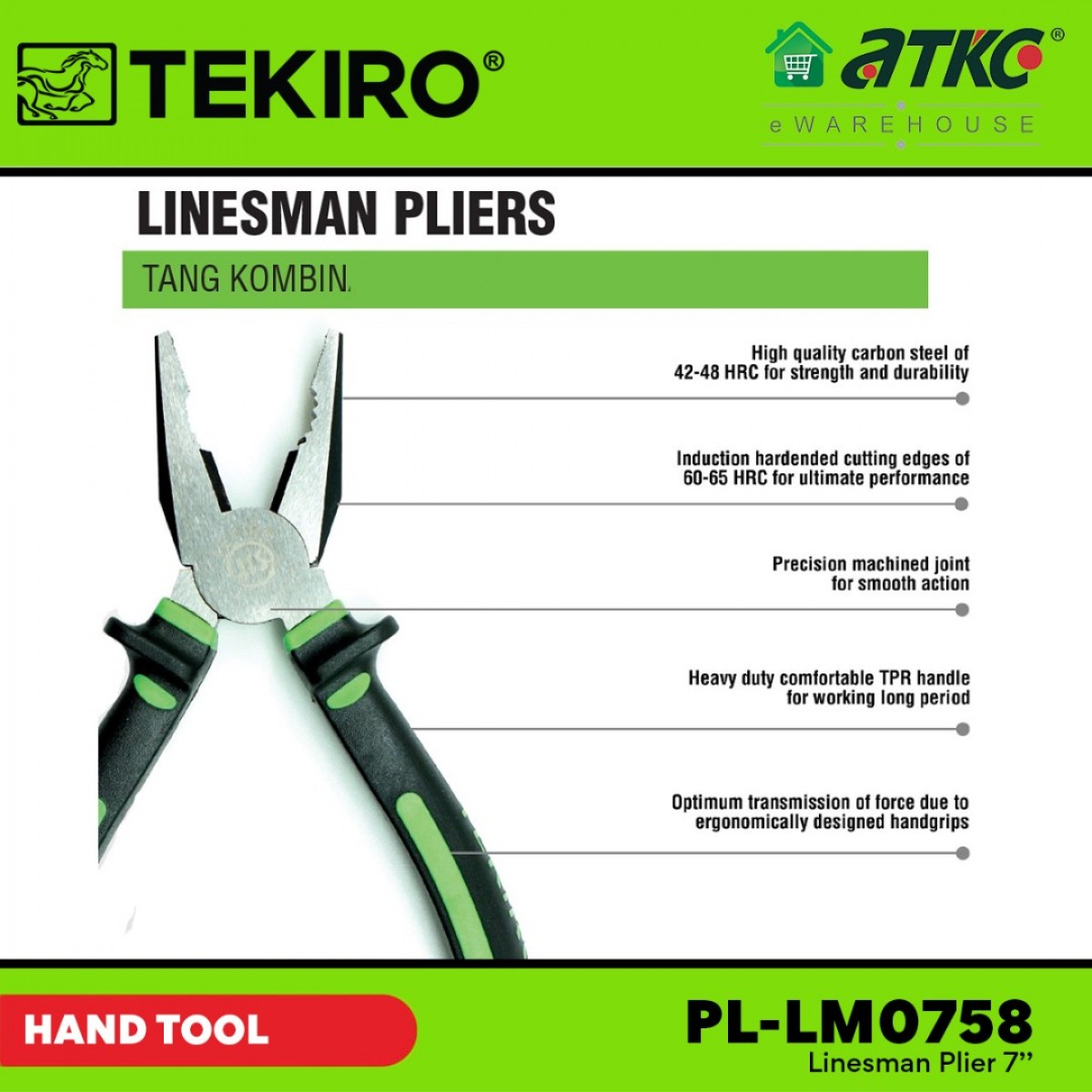 Tekiro Pl Lm0758 Linesman Pliers 7