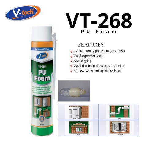 V Tech Vt 268 Pu Foam 750ml 12crt Ctn