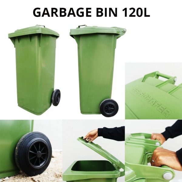 SSI Schafer Green Mobile Garbage Bin (MGB) 120L