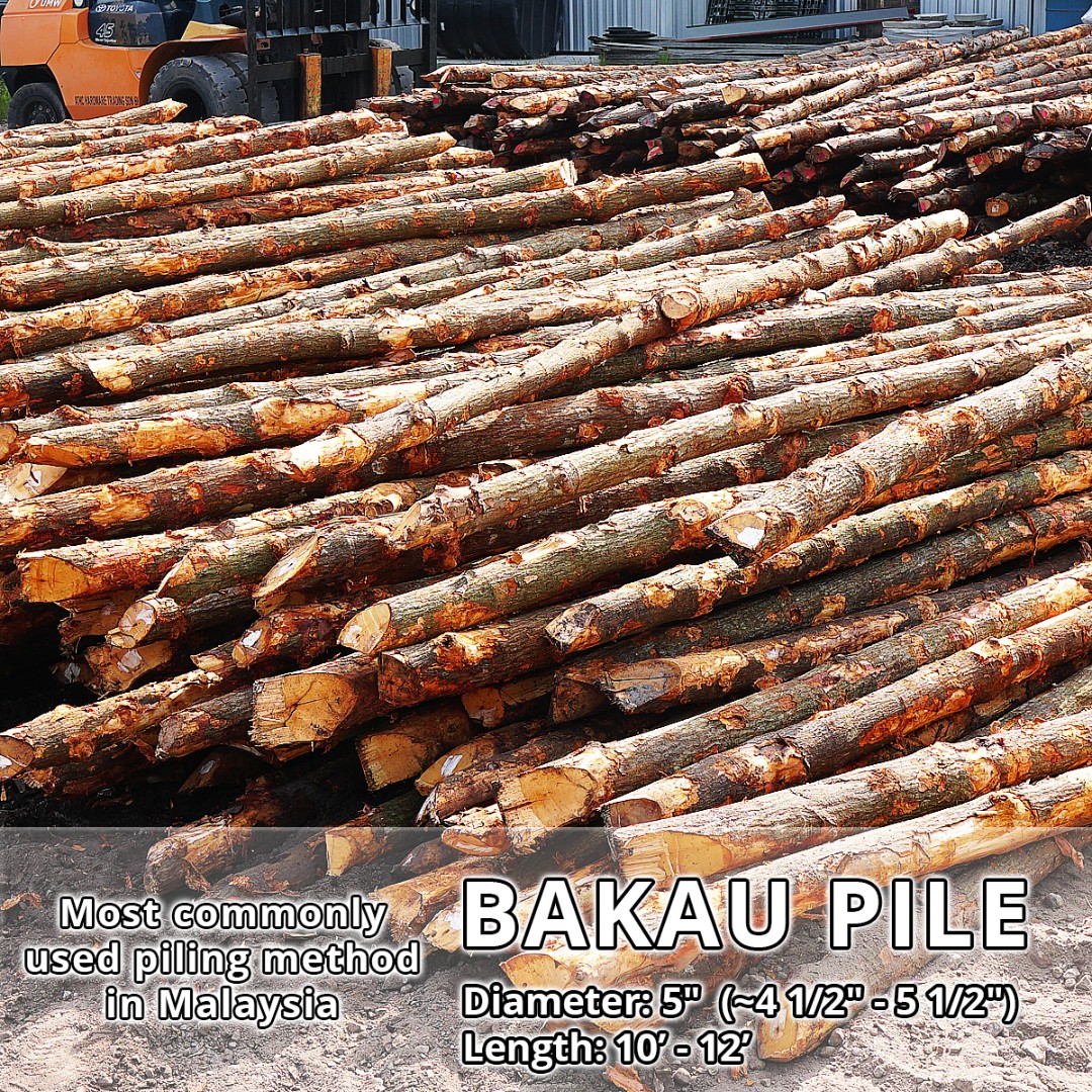 Bakau Pile 5 DIA (~4 1/2 - 5 1/2) x 10' - 12' (L)