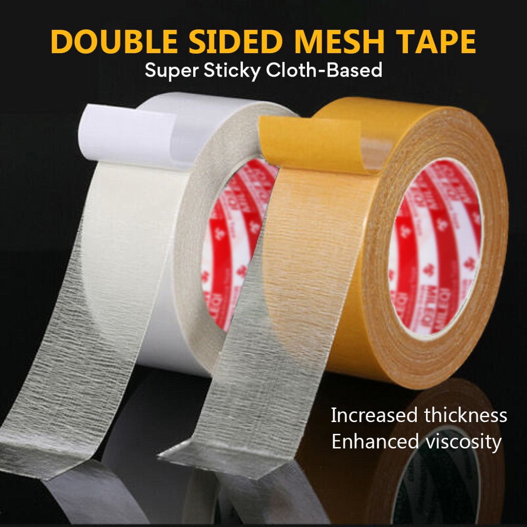 5/10/20m Double Sided Fabric Tape, Semi-transparent Mesh