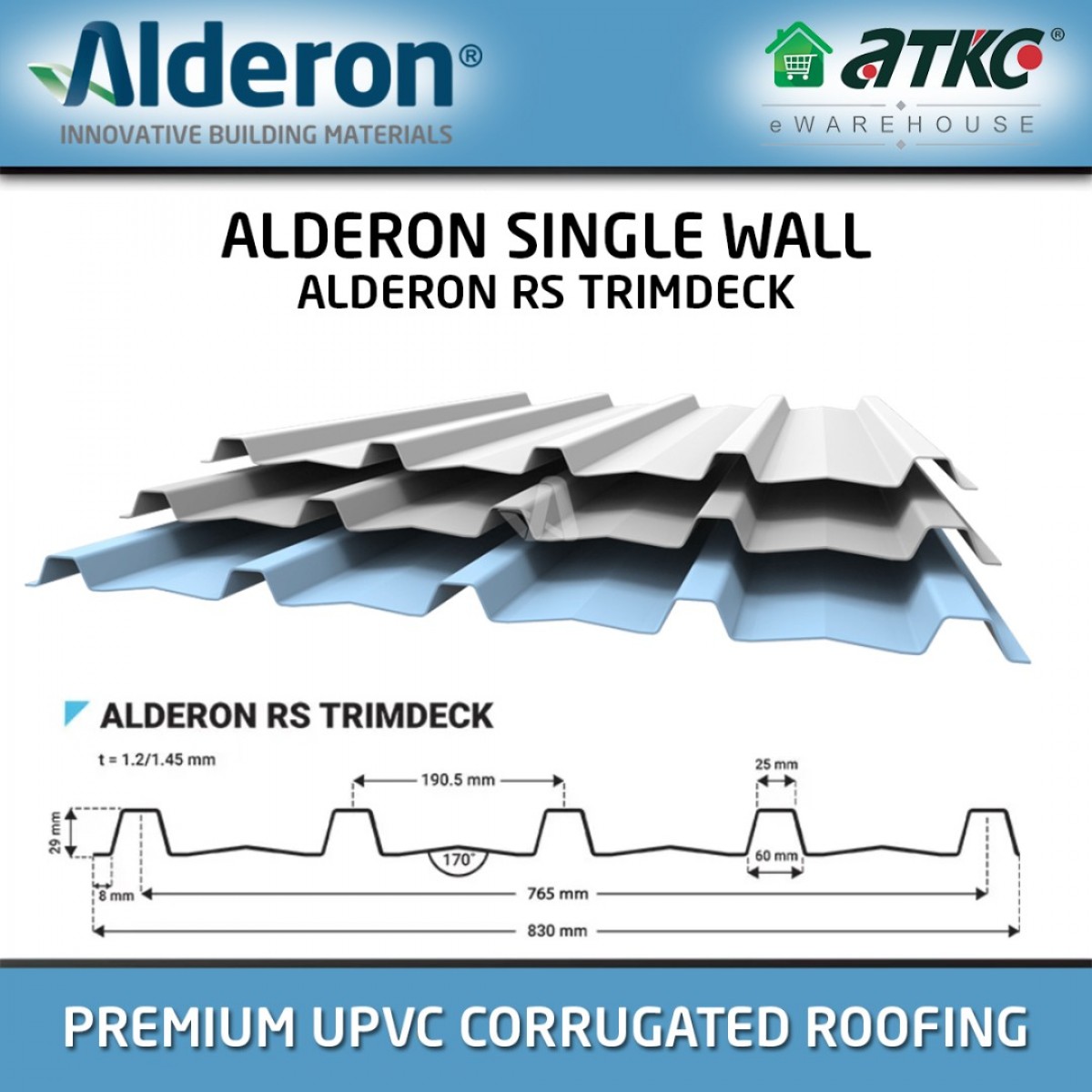 Alderon Rs Trimdeck Premium Single Wall Corrugated Roofing Mm T X