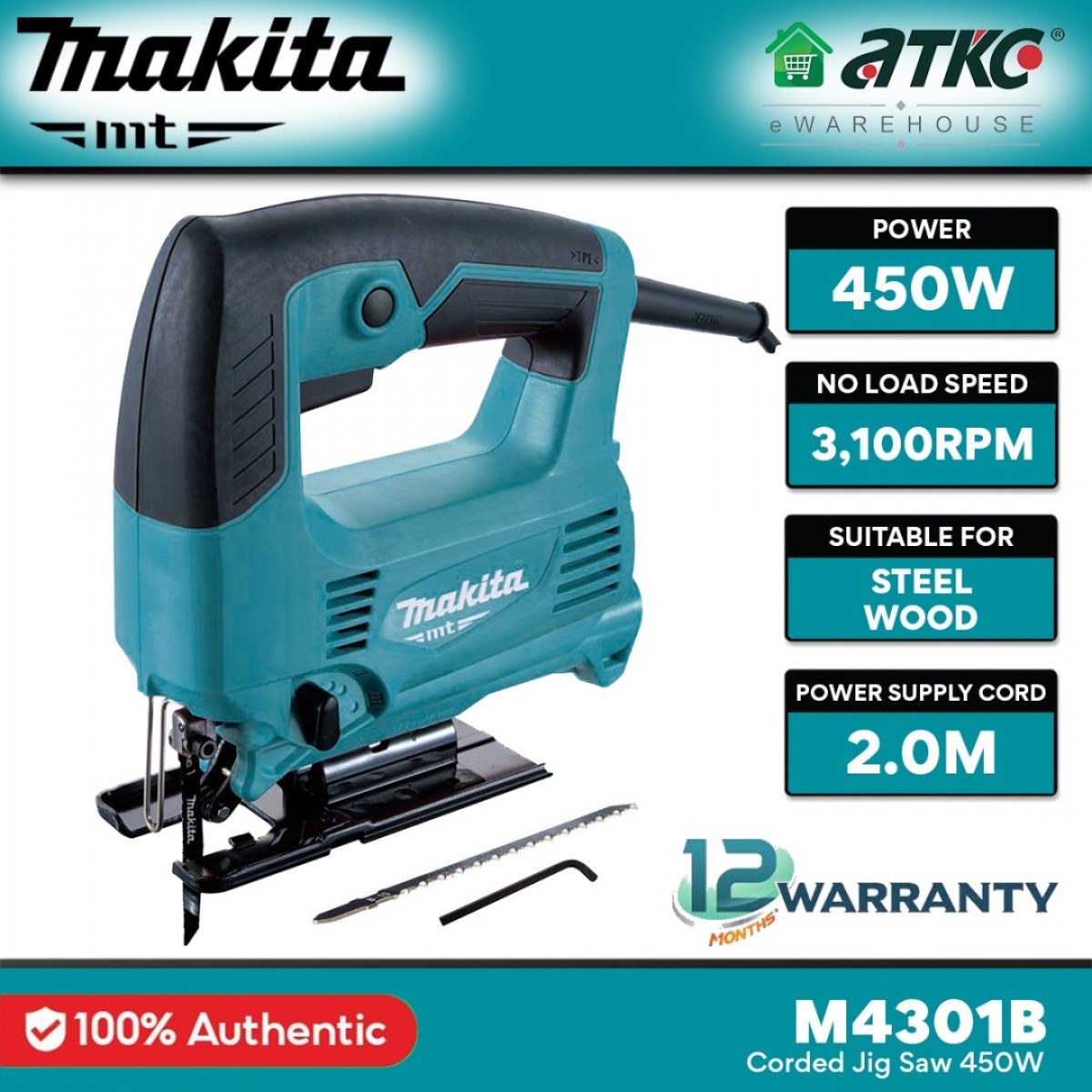 Makita M4301B Jigsaw 450W