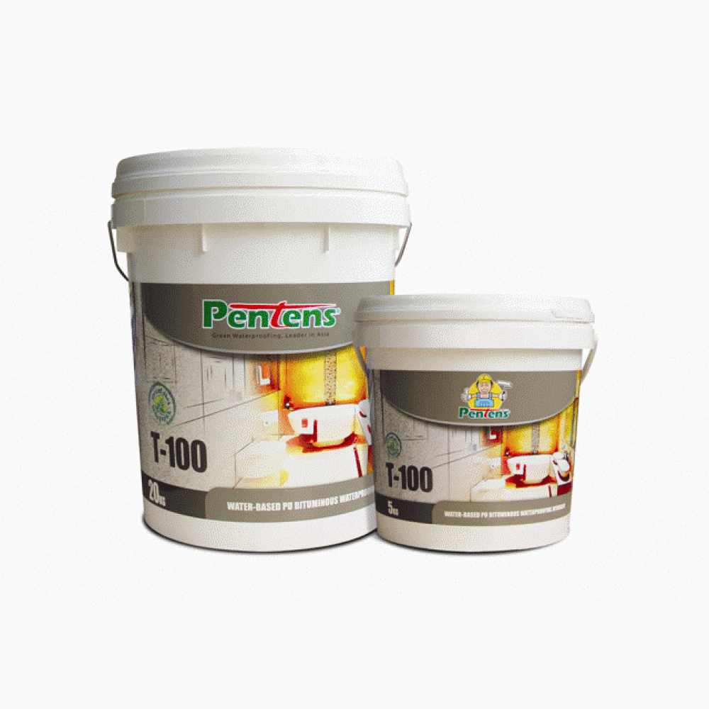 Pentens T-100 Water-based PU Bituminous Waterproofing Membrane 5KG