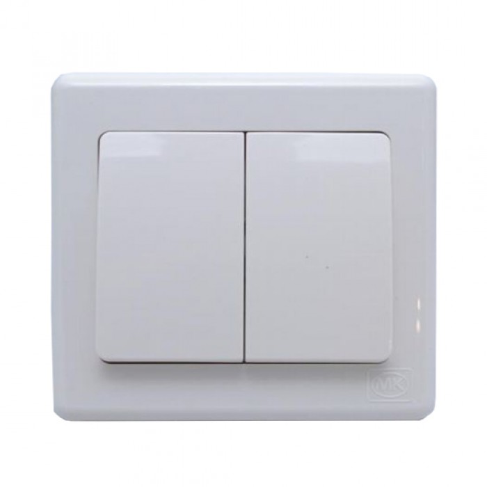 MK E4782W1 Switch 2 Gang 1 Way White (1 PC)