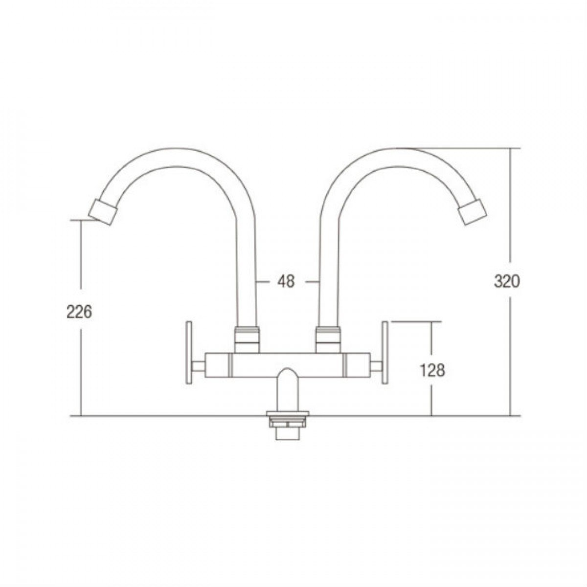 Aimer AMFC-3660C Double Spout Kitchen Pillar Sink Tap