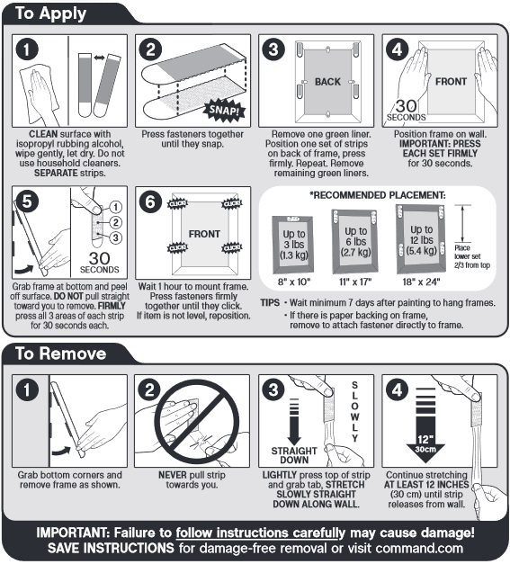 3M Command 17201ANZ Medium Picture Hanging Strips (4)